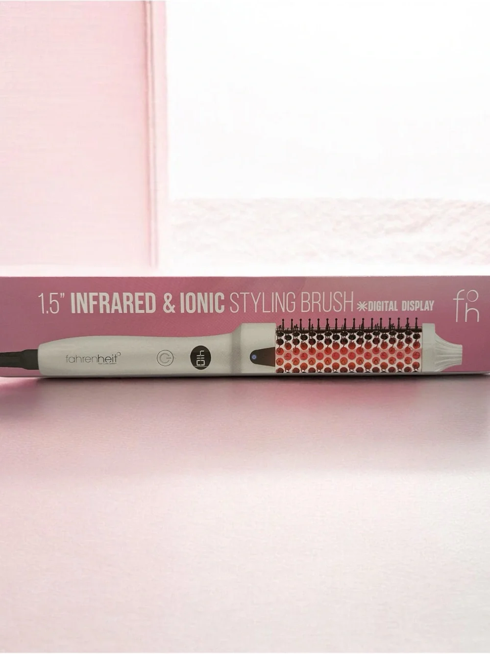 Fahrenheit Infrared & Ionic Styling Brush — Pink and White
